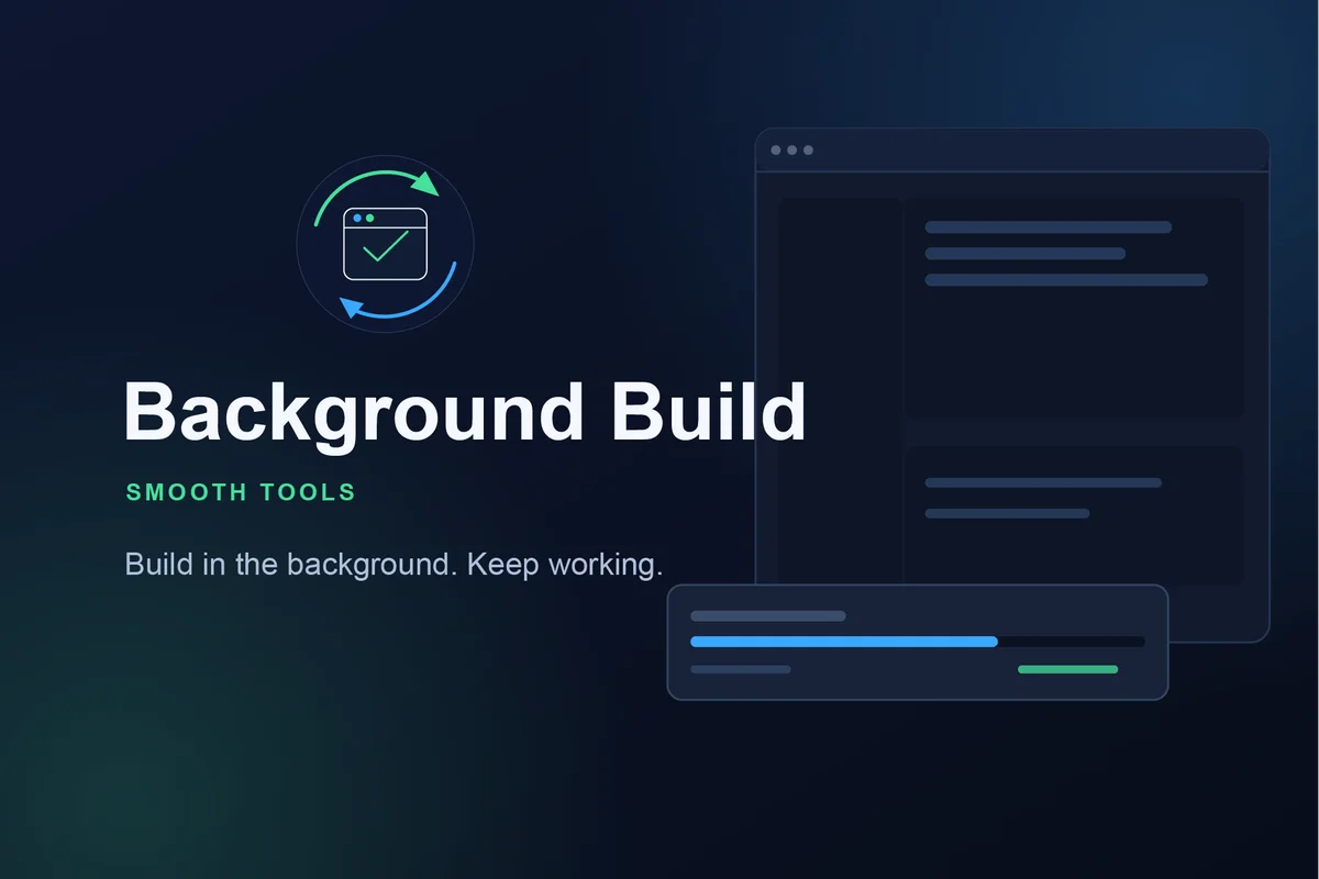 Background Build screenshot showing background build logging